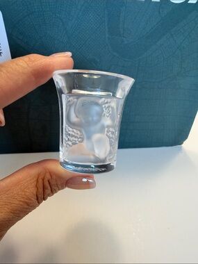 Lalique Frosted Clear Glass Cherub Votive